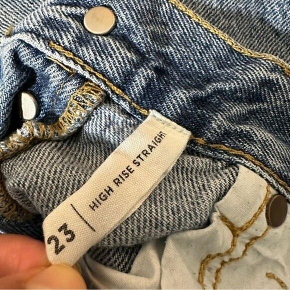 PACSUN HIGH RISE STRAIGHT DISTRESSED DENIM JEANS 23/XXS Grunge - Picture 15 of 16